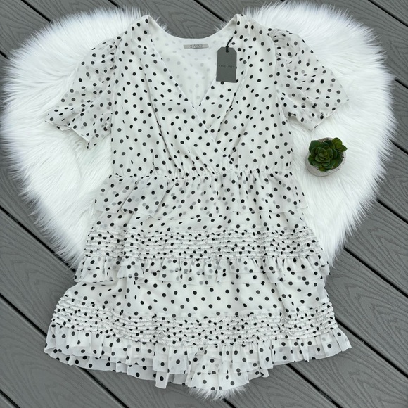 All Saints Dresses & Skirts - AllSaints Polka Dot Ruffle Dress